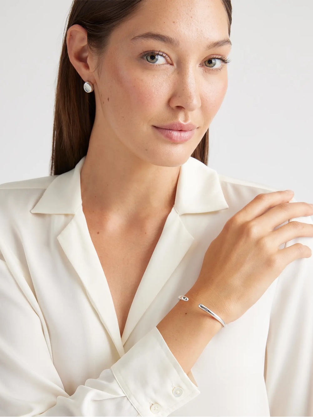 Quince Open Contour Cuff Bracelet